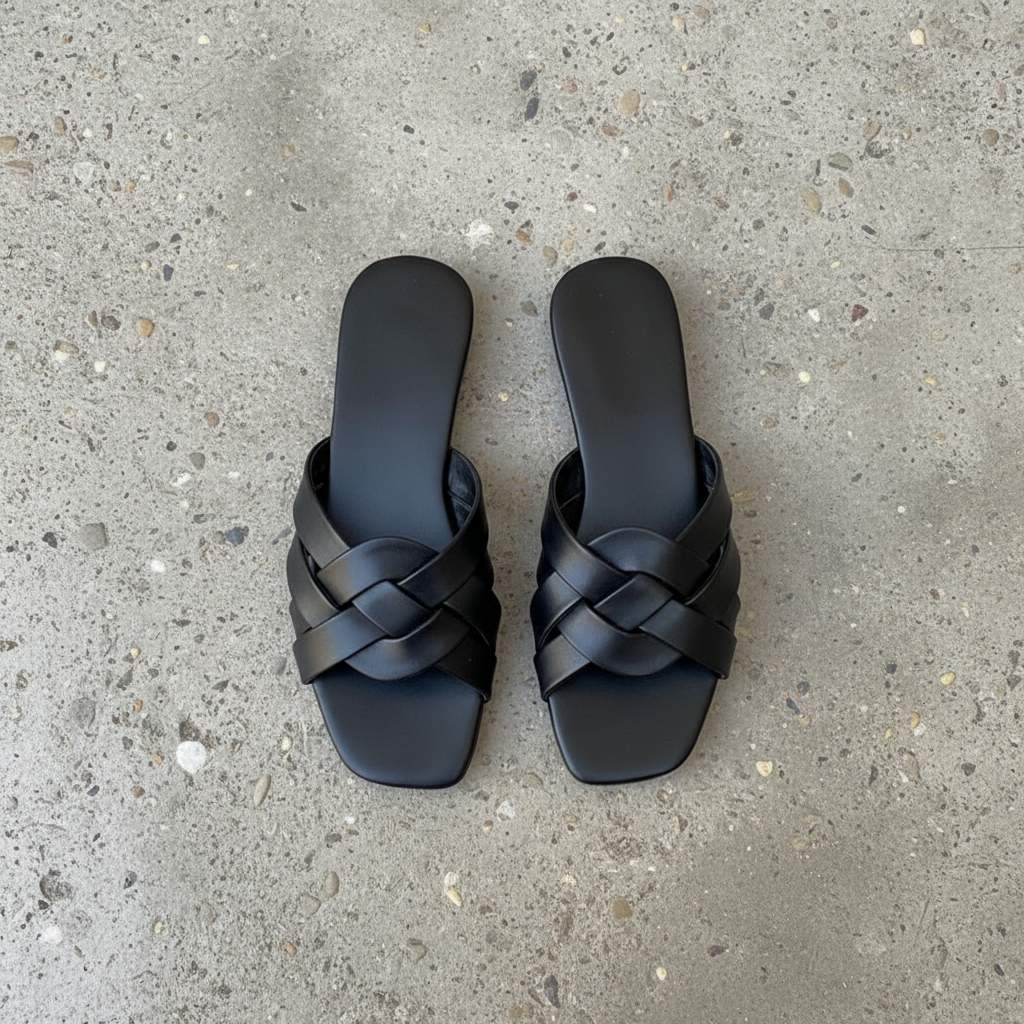 Top Angle Black Slipper