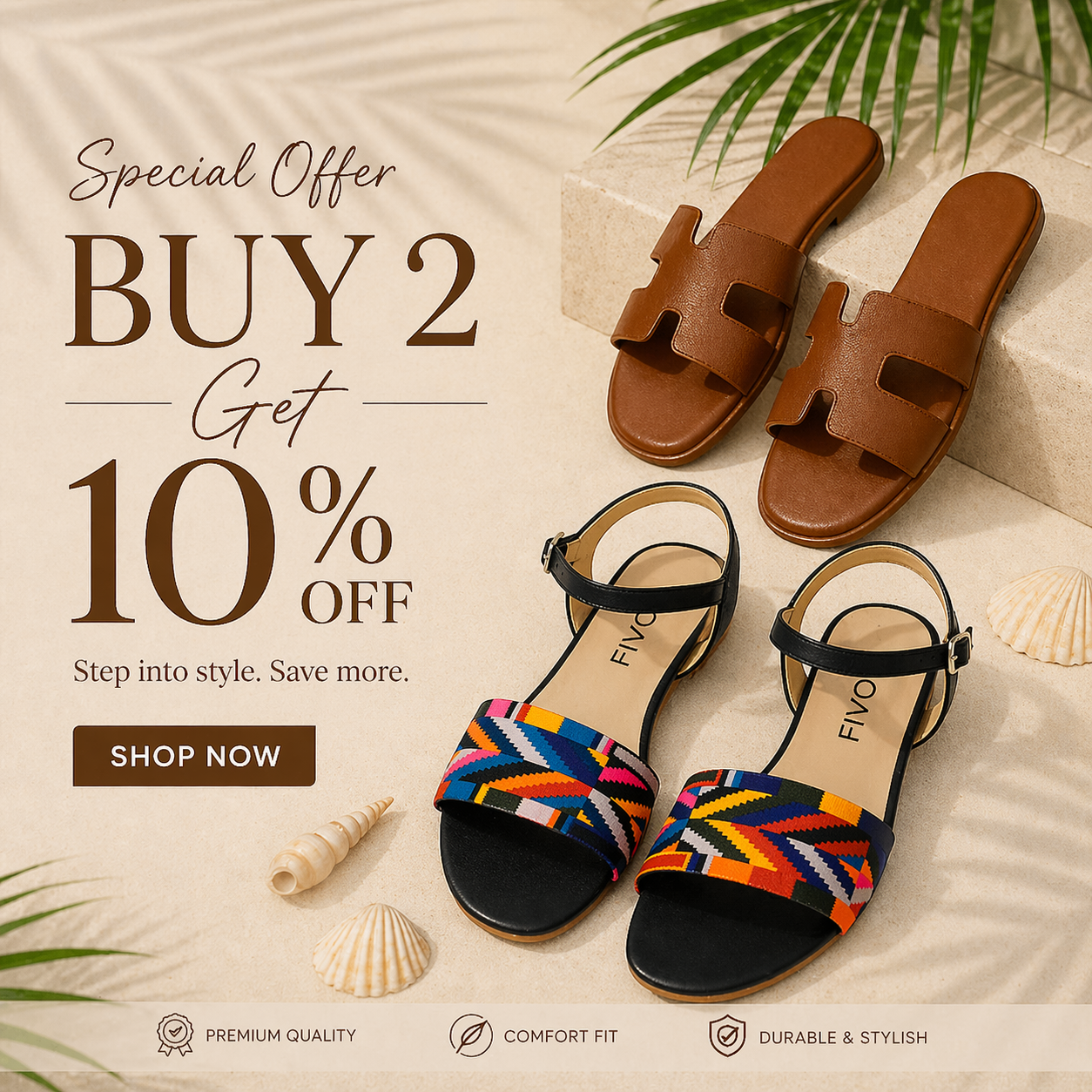 Buy 2 Get 10% Off – Women's Sandals Special Deal (03)