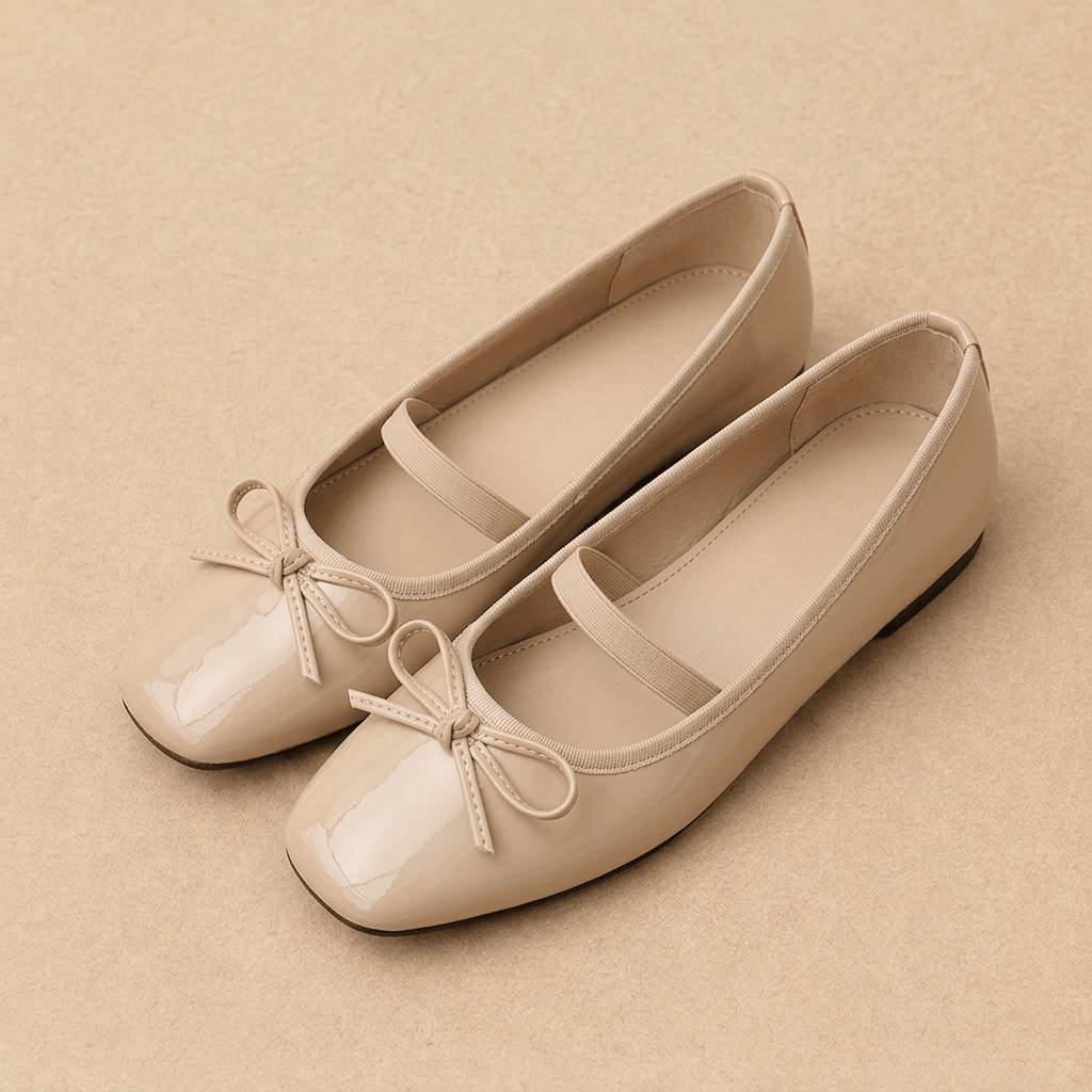 Beige Bow Ballet - Fivo