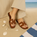 Black Outsole H-Strap Sandals
