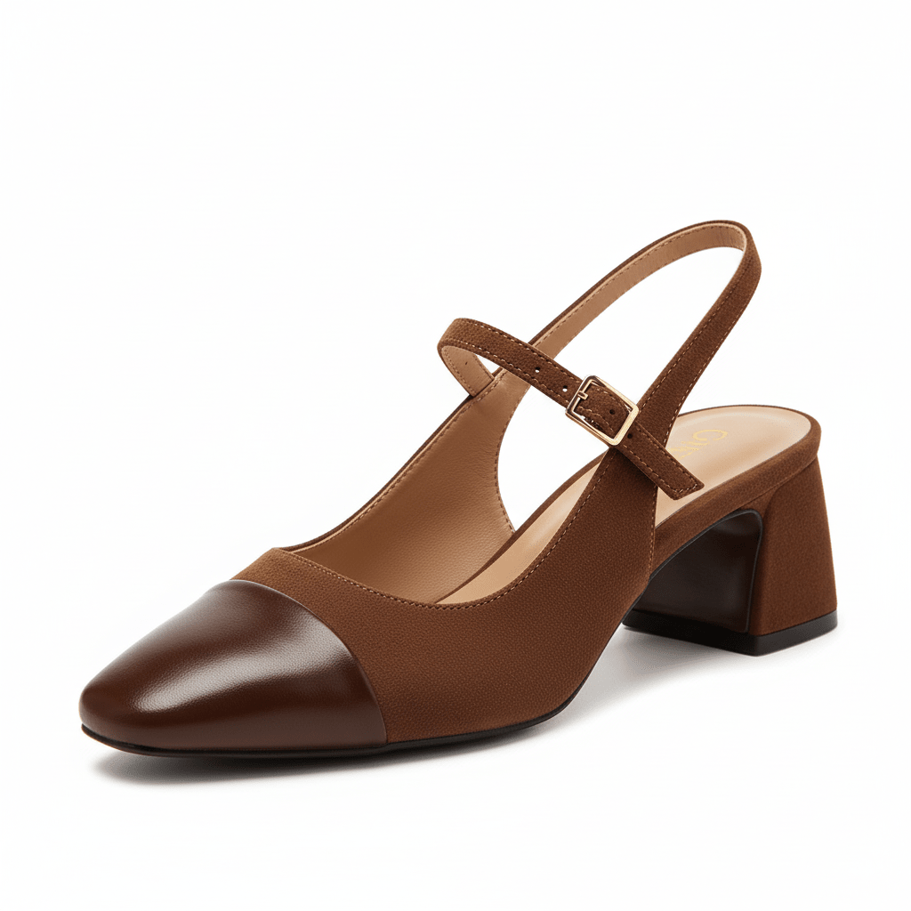Brown Buckle Heel - Fivo