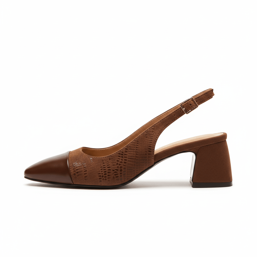 Brown Buckle Heel - Fivo