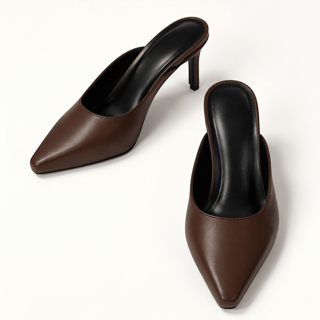 Brown Stiletto Mule - Fivo