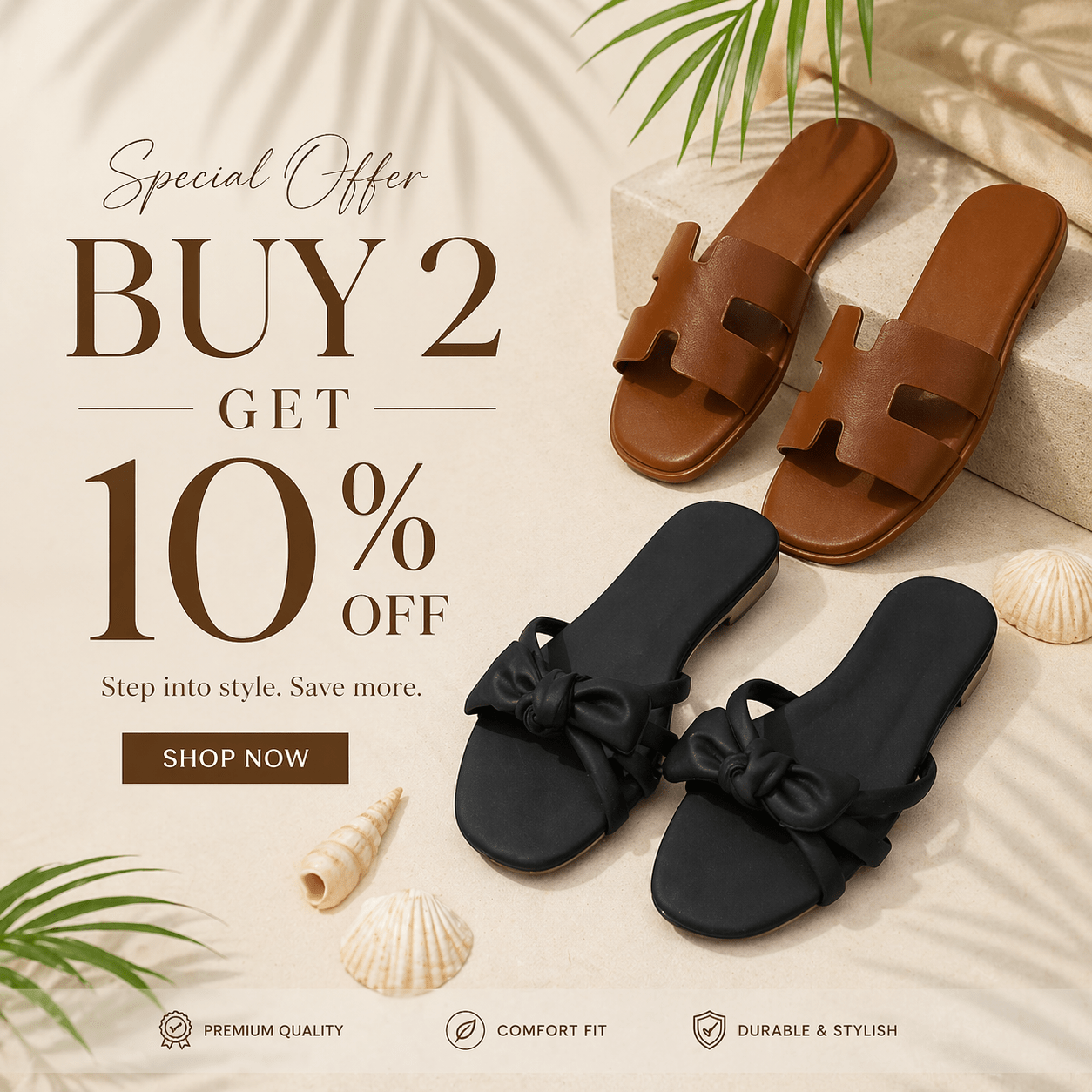 Buy 2 Get 10% Off – Women's Sandals Special Deal (01) - Fivo