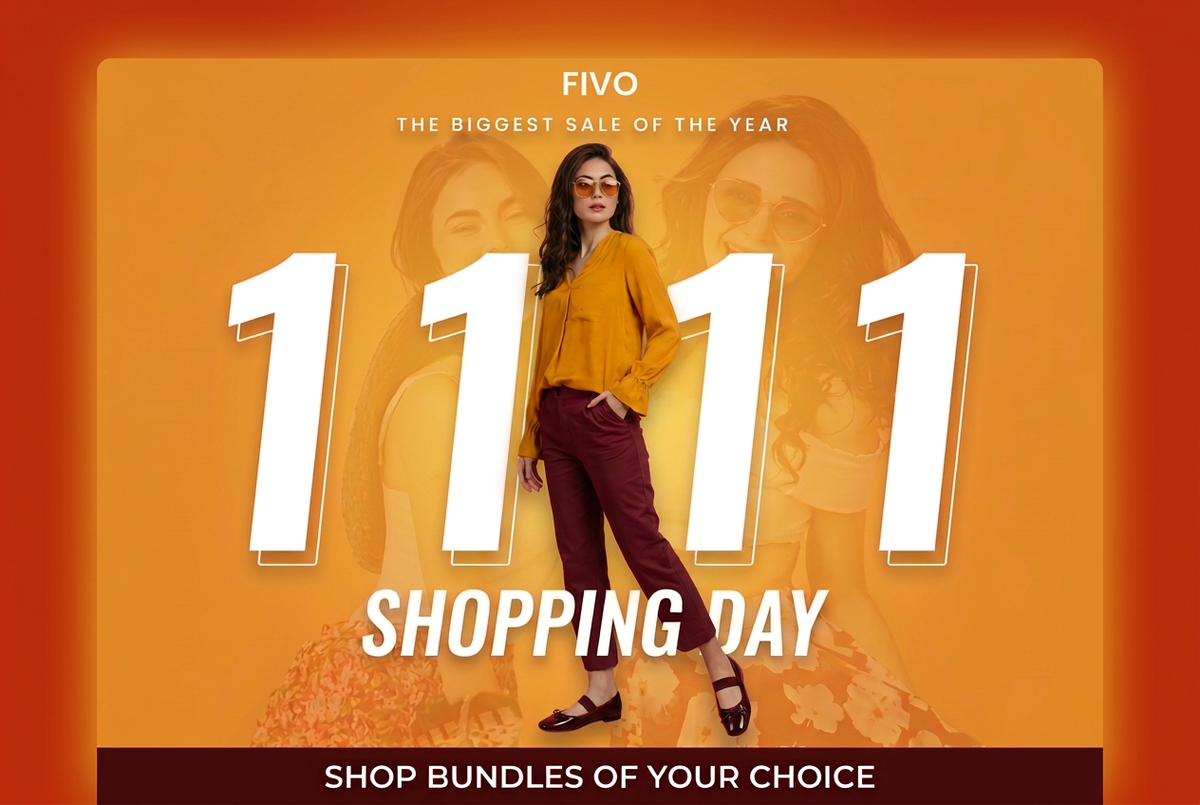 Fivo 11.11 banner with an orange background
