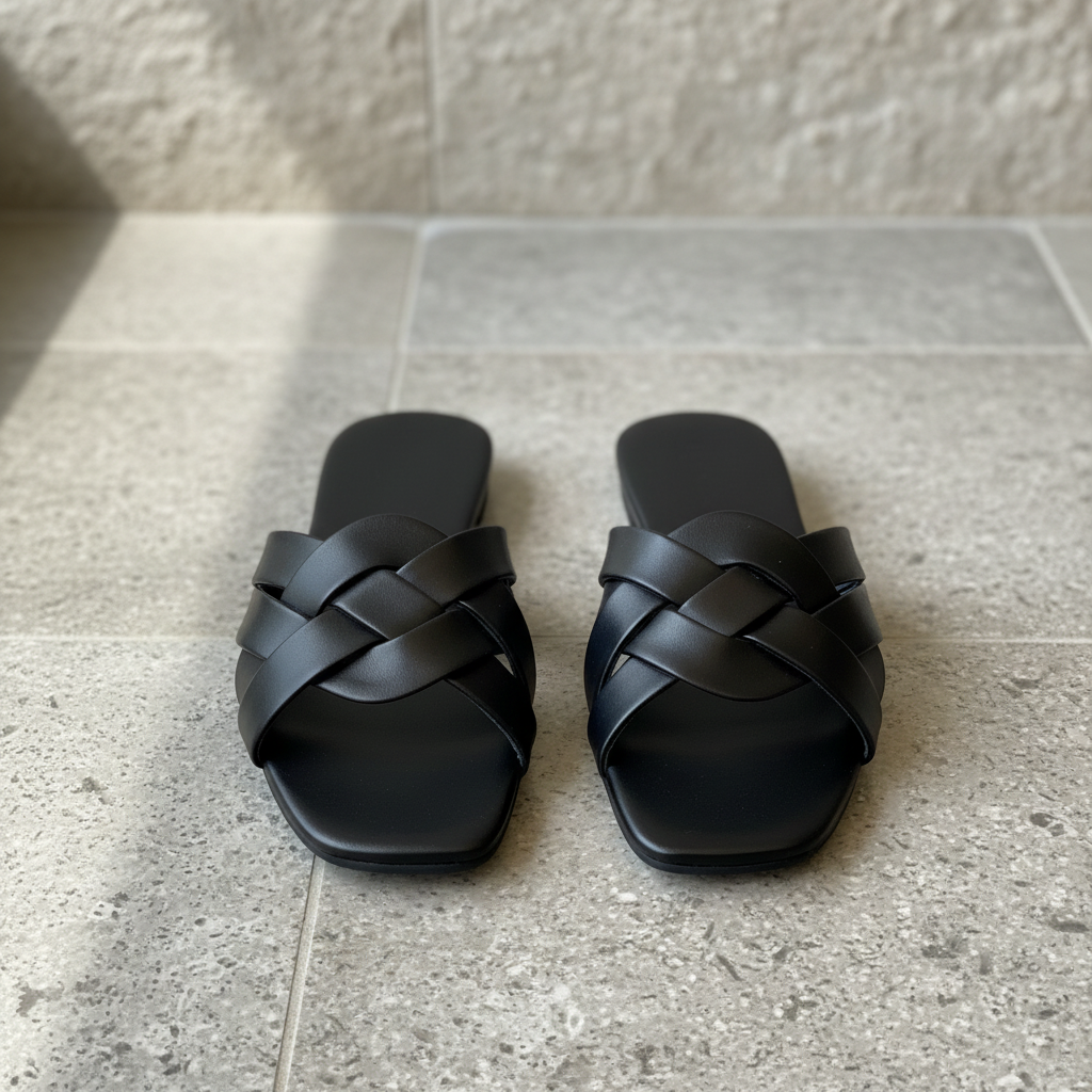 Front Angle Black Slipper