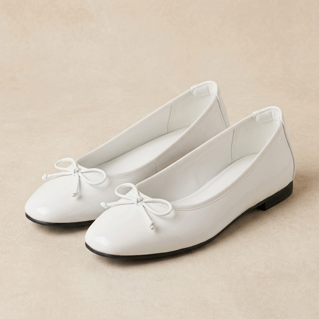 White Bow Flats pair without top straps