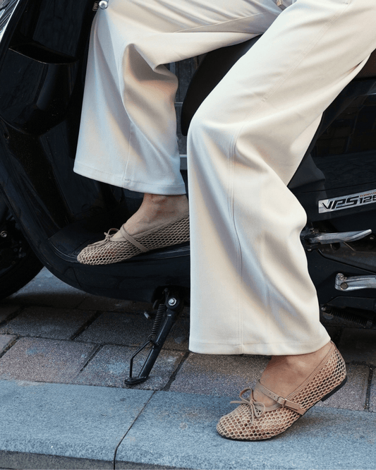 Luna Bow Flat Beige - Fivo