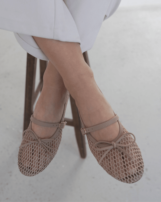 Luna Bow Flat Beige - Fivo
