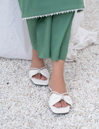 Rhinestone Flats White