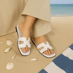 White H-Strap Sandals — Beach Lifestyle